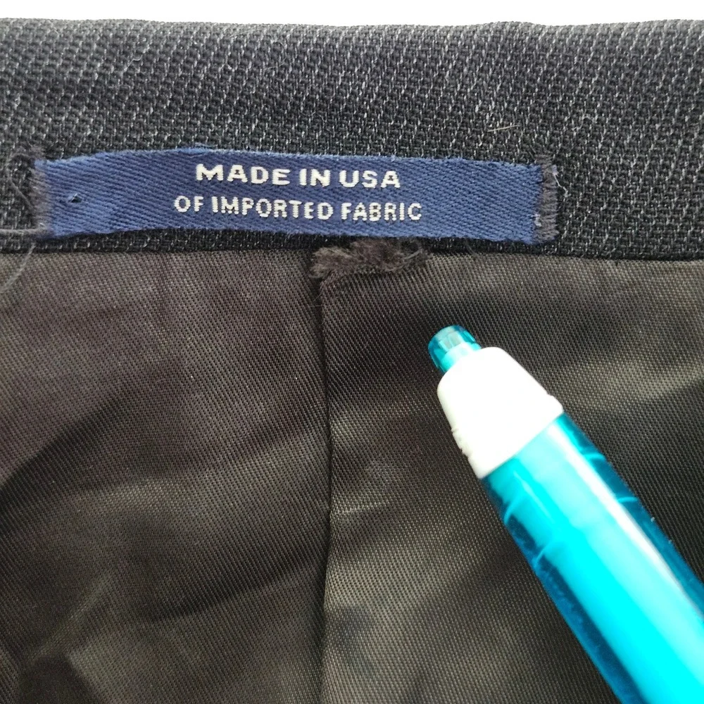 Ted Baker Blazer Mens 48L Charcoal Grey 3-Button Wool Sport Coat USA Made Preppy